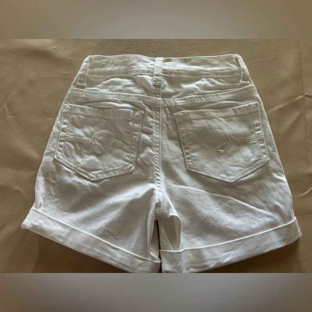 Justice‎ White Denim Shorts Casual Summer Style Size 10 Slim